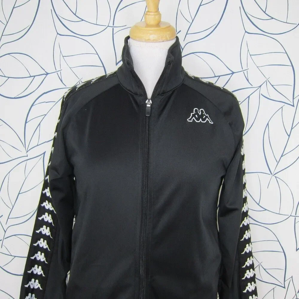KAPPA 222 Banda Anniston Slim Track JACKET Full Zip Black Size S Unisex